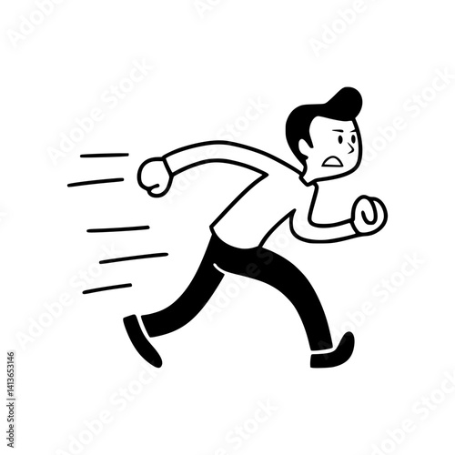 Running Man Illustration - Vector Graphic
