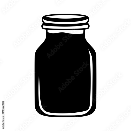 Jar Icon - Black Silhouette
