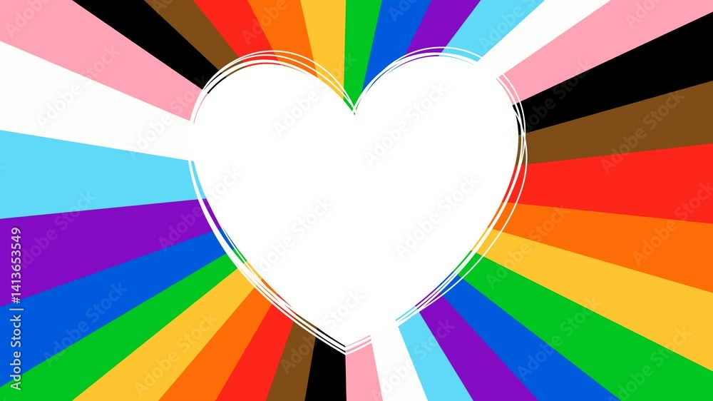 white heart on background lgbt symbol, rainbow flag, lgbtq pride month
