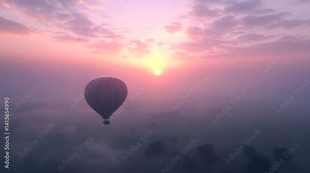 Obraz premium hot air balloon, hot air balloon in the sky, hot air balloon flying in the sky