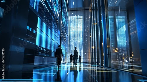 Futuristic corporate environment reflecting modern technology and business intelligence