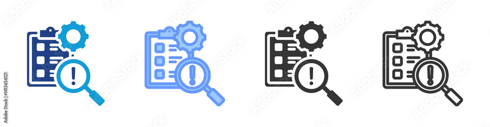 Job Hazard Analysis icon set multiple style collection Job Hazard Analysis icon set multiple style collection