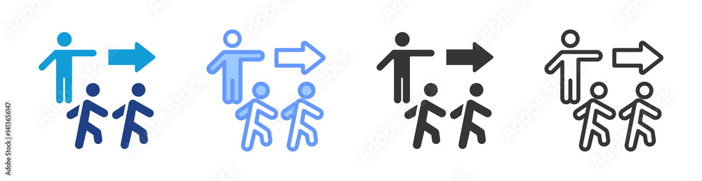 Evacuation Training icon set multiple style collection Evacuation Training icon set multiple style collection