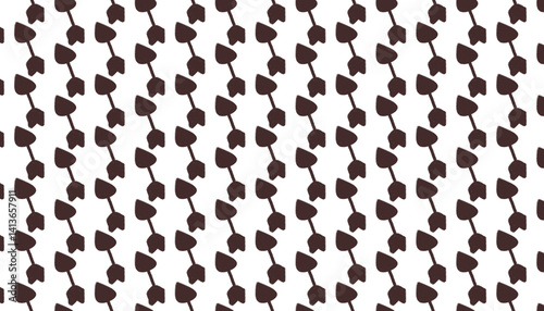 Simple seamless diagonal pattern featuring minimalist brown arrows with heart shaped heads