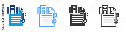 Lease Agreement icon set multiple style collection