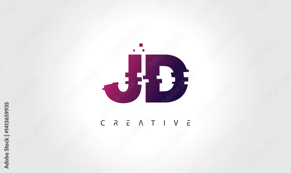 Digital Glitch JD Letter Logo | Modern Creative Branding Design | Technology Business Identity Digital Glitch JD Letter Logo | Modern Creative Branding Design | Technology Business Identity