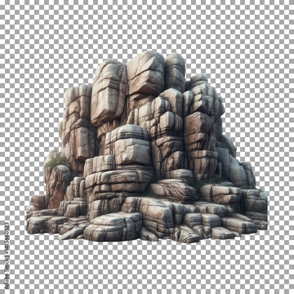 Obraz premium Natural Rock Formation for Environmental Design on transparent background, png, psd