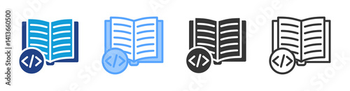 Code Book icon set multiple style collection