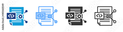 Share Code icon set multiple style collection