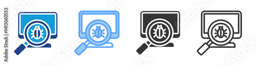 Software Testing icon set multiple style collection
