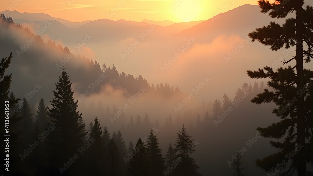 Fototapeta premium sunrise in the mountains