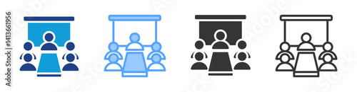 Meeting Room icon set multiple style collection