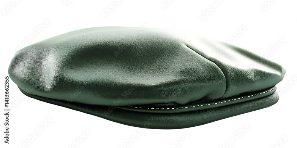Isolated Illustration Of A Green Flat Cap On A Transparent Background