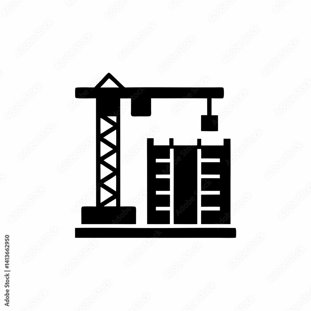 creative details Building Site Icon Vector Illustration creative details Building Site Icon Vector Illustration