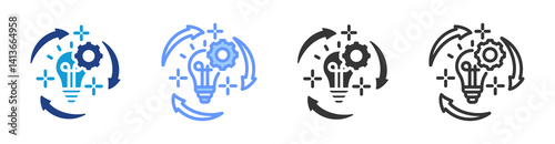 Innovation icon set multiple style collection