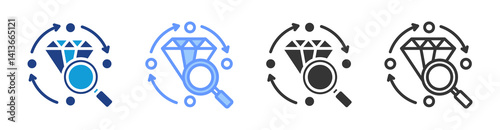 Value Stream Analysis icon set multiple style collection