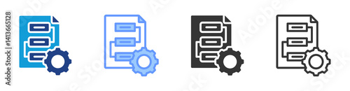 Procedure Management icon set multiple style collection
