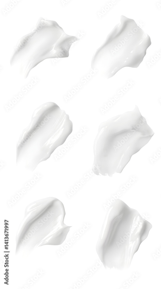 Isolated Realistic Cream Swatches on Transparent Background Illustration