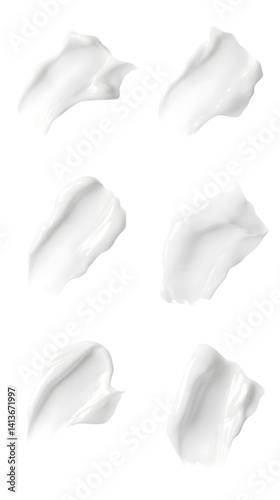 Obraz na płótnie Isolated Realistic Cream Swatches on Transparent Background Illustration w salonie