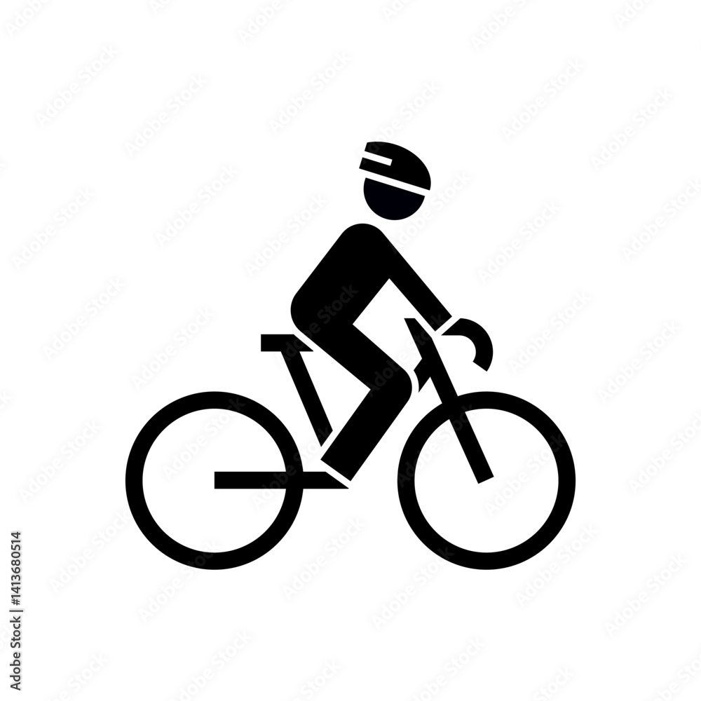 Obraz premium Bicycle rider icon. Solid style black color icon.