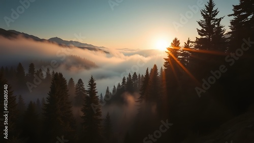 sunrise in the mountains