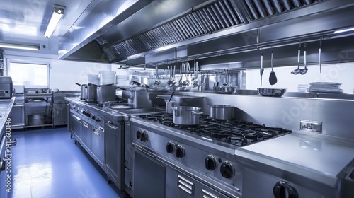 a commercial kitchen featuring stainless steel appliances professional equipment and a functional layout designed for efficient food preparation