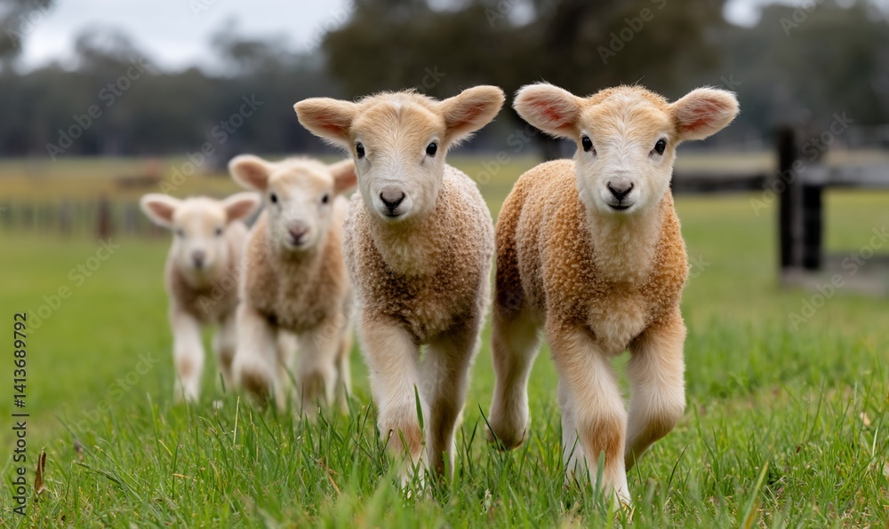 Adorable lambs frolic Adorable lambs frolic
