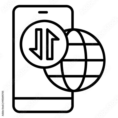 Mobile data icon or mobile operator internet service