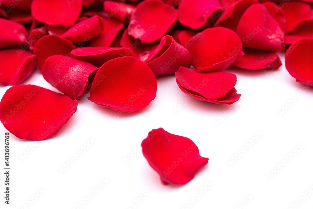 pile of red rose petals on a white surface pile of red rose petals on a white surface