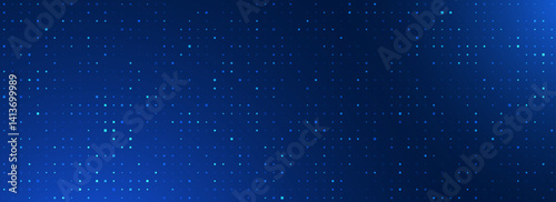 Blue glowing pixel dot pattern. Navy color mosaic pattern backdrop. Abstract neon technology grid wallpaper. Vector modern business, science, healthcare, medicine, presentation design background
