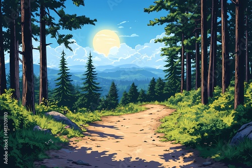 Explore the Tranquil Beauty of Nature: Scenic Sunrise Amongst Forest Paths and Mountain Trails