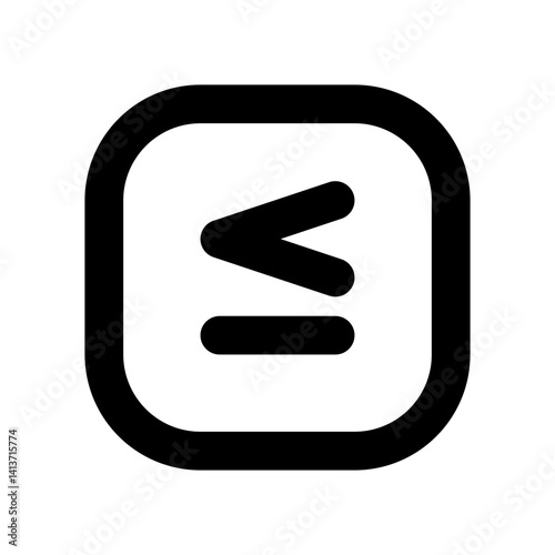 less than or equal math icon