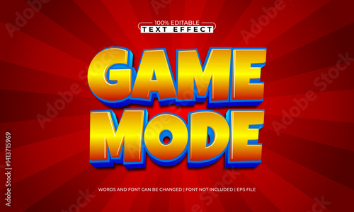 game mode editable text effect with a gaming and play text style