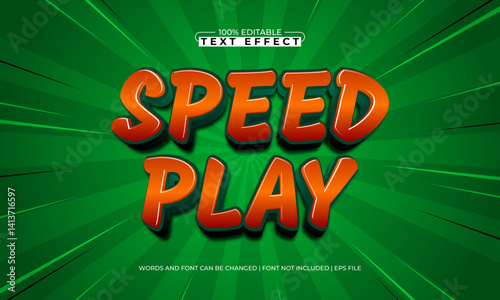 speed play editable text effect with a gaming and play text style