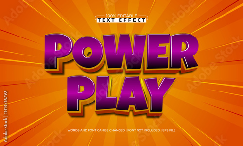 power play editable text effect with a gaming and play text style