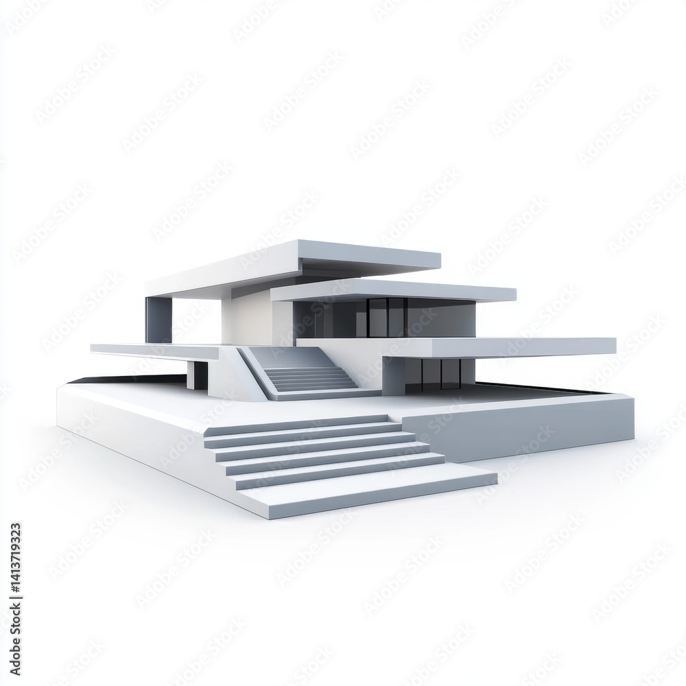 Modern house architectural design 3 d model minimalist contemporary home structure Modern house architectural design 3 d model minimalist contemporary home structure
