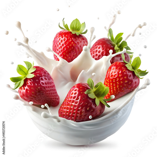 Strawberries in Milk: Fresh Berries with Creamy Splash
