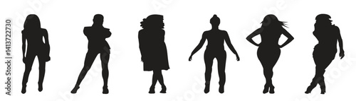Woman Silhouette Set.