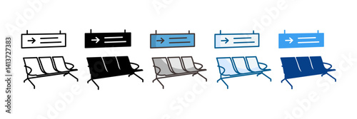 Waiting Room Icon Set Multiple Style Collection