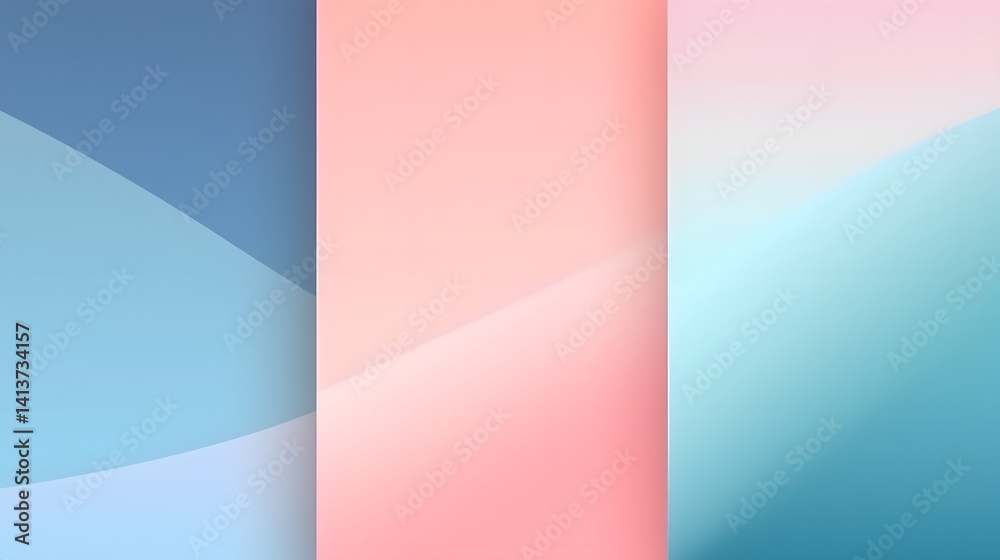 Fototapeta premium Abstract background in cool pastel tones with smooth gradient transitions, creating a fluid and tranquil design ideal for calming and modern creative projects