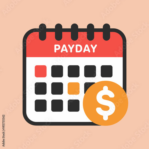 Payday Calendar Icon: Financial Reminder, Earnings, and Budget Planning