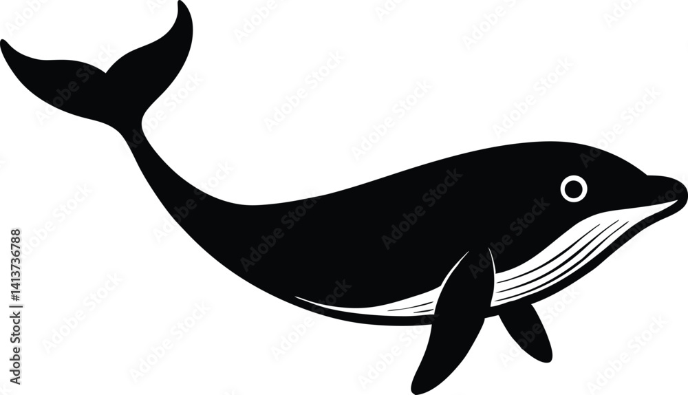Obraz premium whale vector icon.