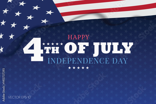 Happy 4th of July Independence Day with Red White and Blue Bold TextHappy 4th of July Independence Day with Red White and Blue Bold Text