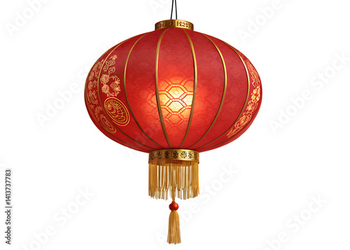 red chinese lantern isolated
