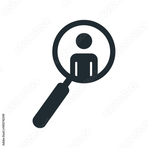 Magnifying Glass Focusing on Person Icon