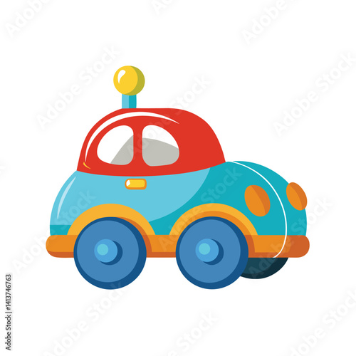 baby toy car vector art illustration