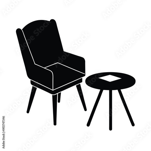 chair table for baby vector art illustration