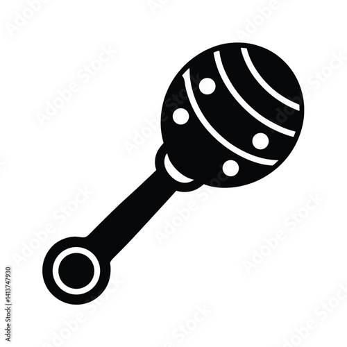 Rattle for baby white background