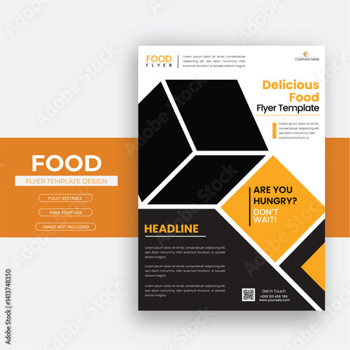 Corporate Business flyer and brochure design for a Fast Food shop vector template design