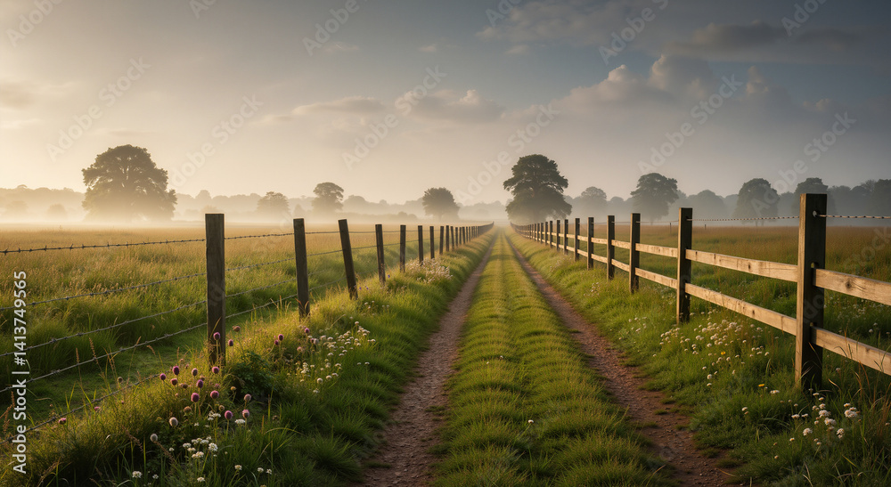 Fototapeta premium sunset over the field